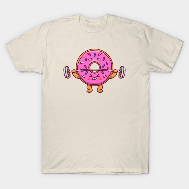 Cute Doughnut Lifting Dumbbel T-Shirt by Catalyst Labs